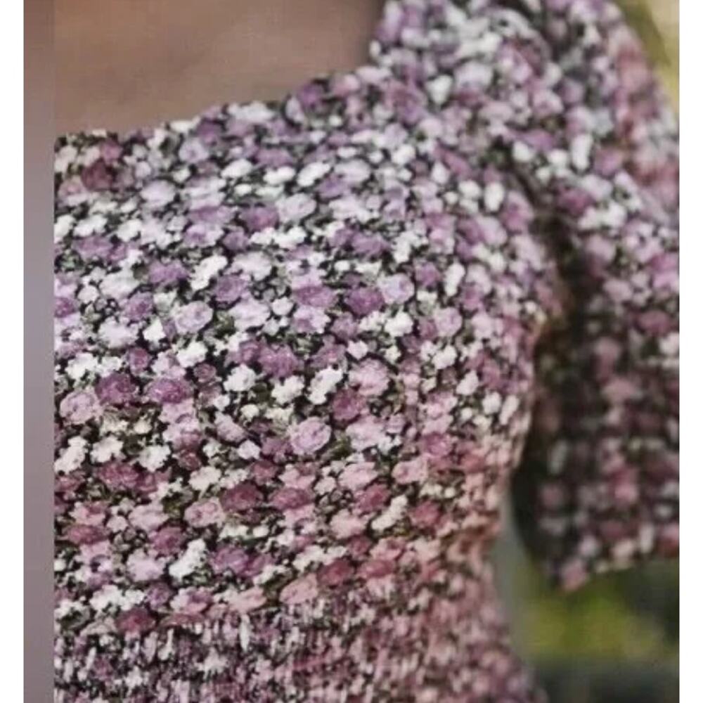 Ivy City Co. Floral Romantic Sleeve Sweethear Purple Ruffle Tiered Dress XXLarge - Picture 3 of 5